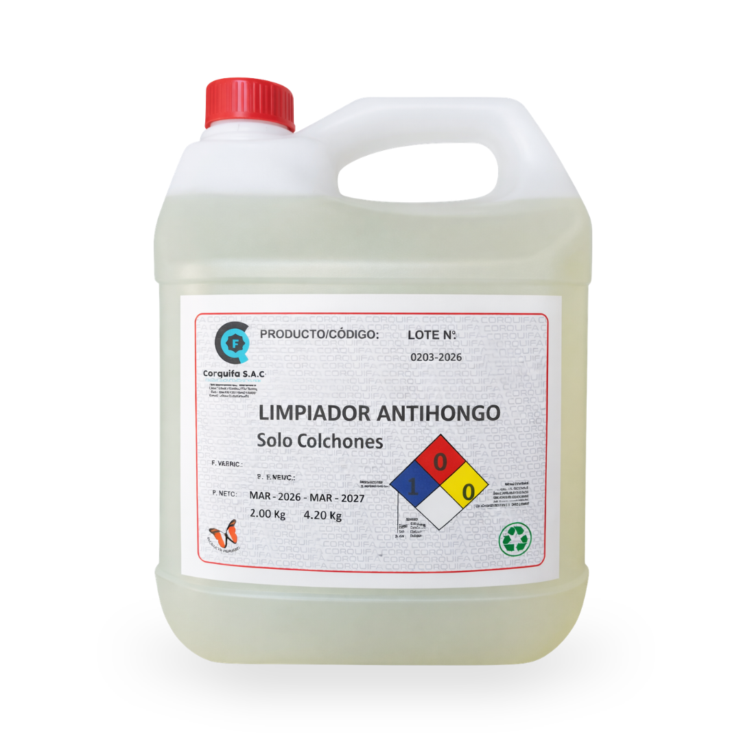 antihongo limpiador antihongo para colchones, mostrado en un envase que resalta su eficacia y uso.