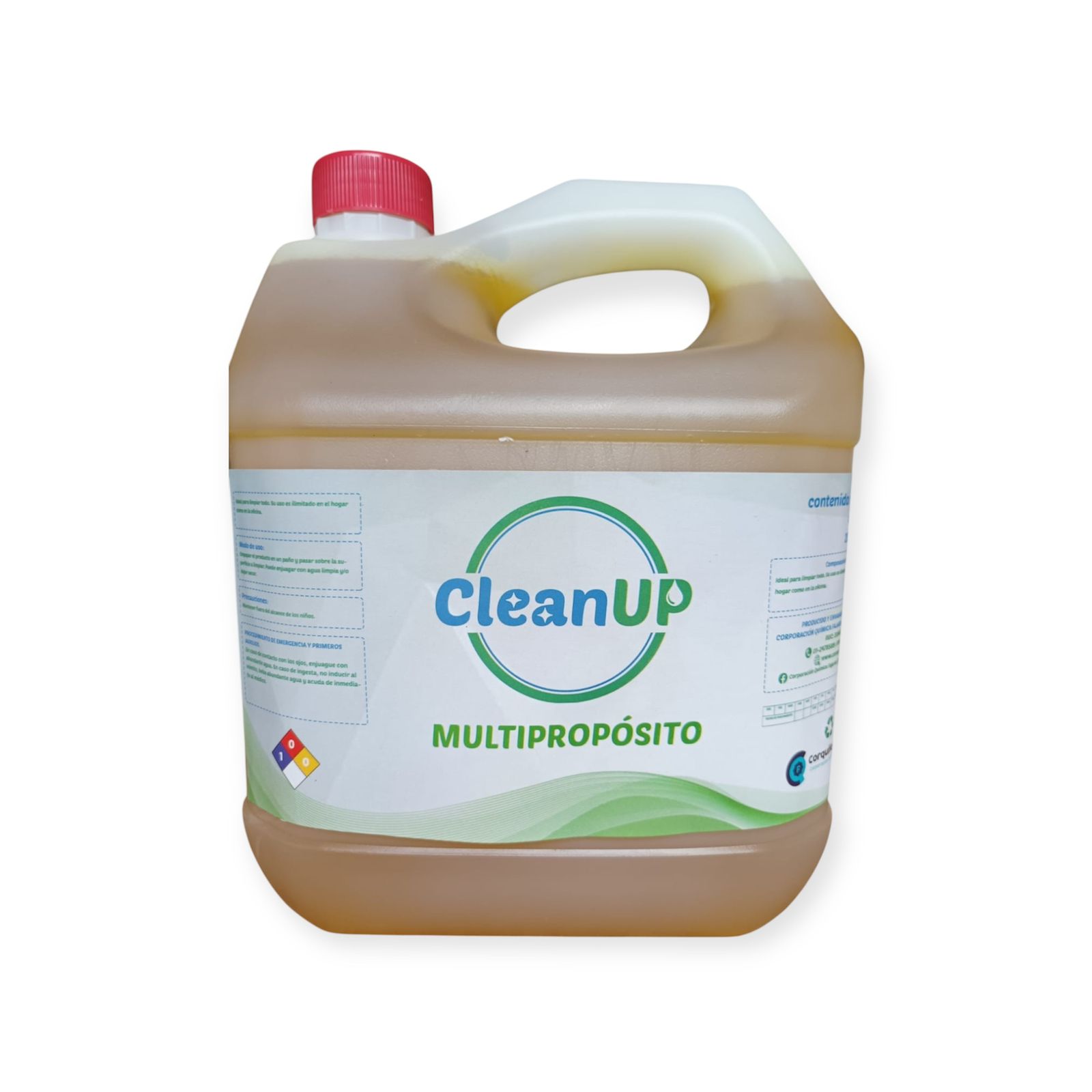 Envase de limpiador multipropósito, adecuado para la limpieza de múltiples superficies en el hogar.